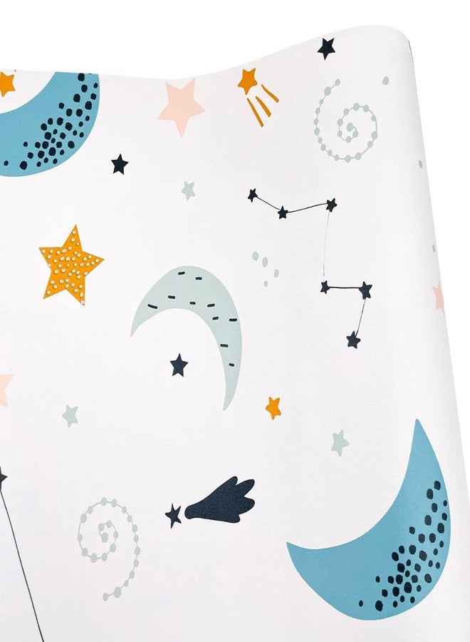 Yifasy Drawer Shelf Liner Moon Stars Self-Adhesive Furniture Inner Lining Paper Sheet Removable Kids Wallpaper Roll 118x18 Inch - Image 3